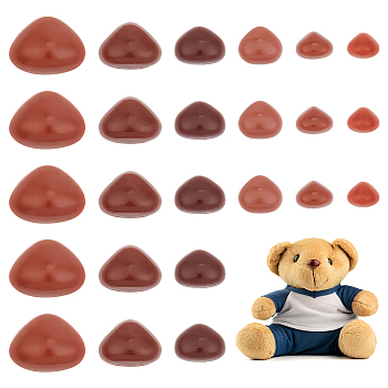 350Pcs 6 Style Flat Triangle Plastic Craft Noses, Doll Making Supplies, Sienna, 8~20x6~15mm