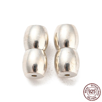 925 Sterling Silver Screw Clasps, Oval, Silver, 10x5mm, Hole: 1mm