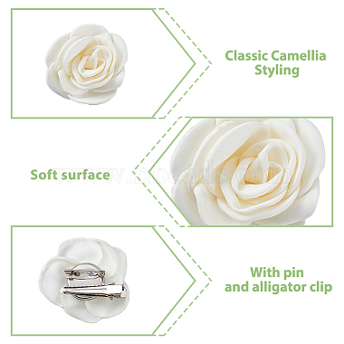 8Pcs 2 Style Camellia Shaped Polyester Alligator Hair Clips(PHAR-FH0001-03)-4