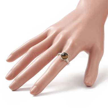 Natural Tiger Eye Braided Bead Finger Ring(RJEW-TA00066-04)-3