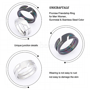 Unicraftale 12Pcs 2 Colors 304 Stainless Steel Finger Ring(RJEW-UN0001-18)-4