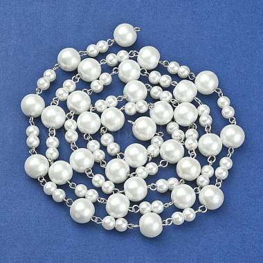 Chaînes en perles de verre rondes manuelles pour fabrication de bracelets et colliers(X-AJEW-JB00055-01)-2