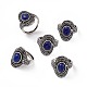Oval Natural Lapis Lazuli Adjustable Rings(RJEW-E067-06AS)-1