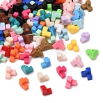 Opaque Acrylic Beads, Triangle, for Jewelry Making, Mixed Color, 10x10x10mm, Hole: 2mm, about 962pcs/500g(SACR-T362-01A)