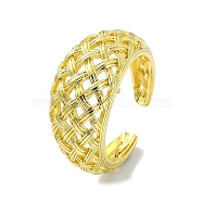 Brass Open Cuff Rings, Hollow, Real 18K Gold Plated, US Size 9 3/4(19.5mm)(RJEW-B051-24G)