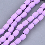 Spray Painted Non-magnetic Synthetic Hematite Beads Strands, Oval, Violet, 7.5x5mm, Hole: 1.5mm, about 53~54pcs/strand, 15.7 inch(G-T116-17-09)