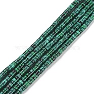 Synthetic Malachite Beads Strands, Heishi Beads, Flat Round/Disc, Heishi Beads, 4.5x2mm, Hole: 1mm, about 170pcs/strand, 15.35''(39cm)(G-M401-D01)