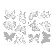 Waterproof PVC Electrostatic Window Stickers Brick Pattern Stickers, Butterfly, Butterfly Pattern, 29.5x21x0.05cm, 2 sheets/set(DIY-I050-09)