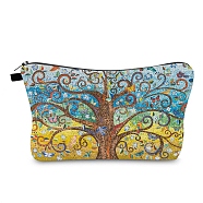 Tree of Life Pattern Cloth Clutch Bags, Change Purse for Women, Deep Sky Blue, 220x132x40mm(TREE-PW0001-75)