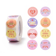 Valentine's Day Round Paper Stickers, Adhesive Labels Roll Stickers, Gift Tag, for Envelopes, Party, Presents Decoration, Mixed Color, 25x0.1mm, 500pcs/roll(DIY-I107-05A)
