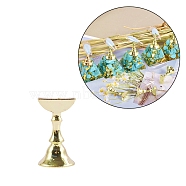 Alloy Nail Stand, Press on Stand for Nails, Manicure Practice Training Nail Display Stand DIY Fingernail Holder, Golden, 2.35x1.3cm(MRMJ-E012-02G)