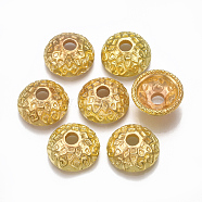CCB Plastic Bead Caps, Golden, 15x6mm, Hole: 3.5mm, about 1080pcs/500g(CCB-S160-280)