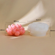 Embossed Pillar DIY Candle Silicone Molds, for Candle Making, Food Grade Silicone, Flower, White, 9.1x5.5cm(PW-WG73773-03)