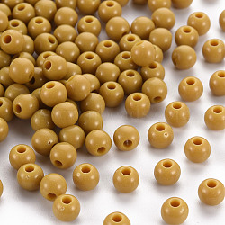 Opaque Acrylic Beads, Round, Dark Goldenrod, 6x5mm, Hole: 1.8mm, about 4400pcs/500g(MACR-S370-C6mm-29)