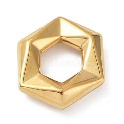 304 Stainless Steel Spacer Beads, Large Hole Beads, Hexagon, Golden, 17.5x21x4mm, Hole: 8.8mm(STAS-A088-01G)