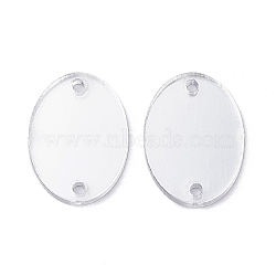 Acrylic Sew on Rhinestone, Acrylic Mirror, Two Holes, Garments Accessories, Oval, Crystal, 18x13mm, about 300pcs/bag(OACR-WH0006-08B)