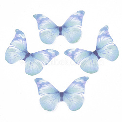 Polyester Fabric Wings Crafts Decoration, for DIY Jewelry Crafts Earring Necklace Hair Clip Decoration, Butterfly Wing, Light Sky Blue, 32x43mm(X-FIND-S322-010C-01)