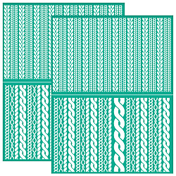 Self-Adhesive Silk Screen Printing Stencils, for Painting on Wood, DIY Decoration T-Shirt Fabric, Turquoise, Others, 220x280mm(DIY-WH0531-017)