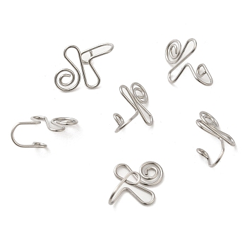316 Surgical Stainless Steel Clip on Nose Rings, Nose Cuff Non Piercing Jewelry, Stainless Steel Color, 19x14.5x7.5mm