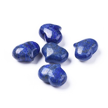 Natural Lapis Lazuli Heart Palm Stone, Dyed, Pocket Stone for Energy Balancing Meditation, 20x25x11~13mm