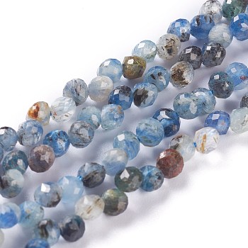 Natural Kyanite  Beads Strands, Top Drilled, Faceted, Teardrop, 4~5mm, Hole: 0.9mm, about 90pcs/strand, 16.54 inch(42cm)