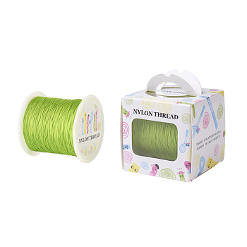 Nylon Thread, Green Yellow, 0.5mm, about 147.64yards/roll(135m/roll)