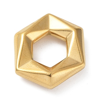 304 Stainless Steel Spacer Beads, Large Hole Beads, Hexagon, Golden, 17.5x21x4mm, Hole: 8.8mm