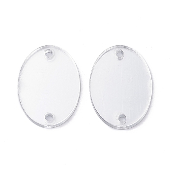 Acrylic Sew on Rhinestone, Acrylic Mirror, Two Holes, Garments Accessories, Oval, Crystal, 18x13mm, about 300pcs/bag