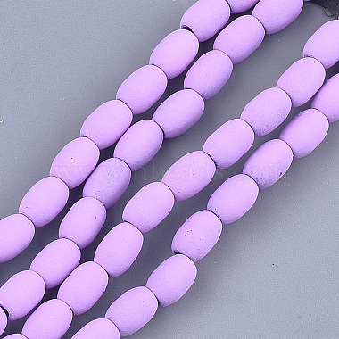8mm Violet Oval Non-magnetic Hematite Beads