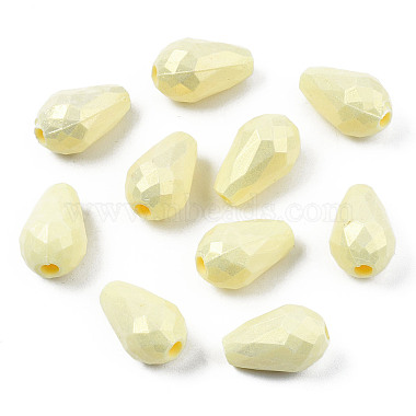 Light Goldenrod Yellow Teardrop Acrylic Beads