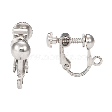 Brass Screw On Clip-on Earring Dangling Charms Pendants Setting Findings(X-KK-M019-01P)-3