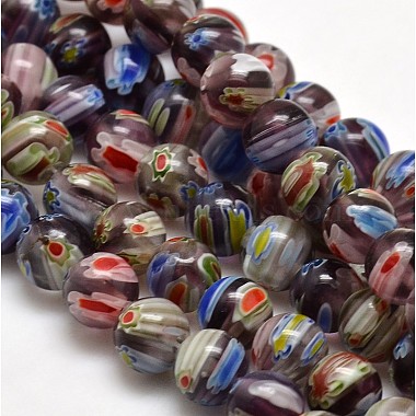 Colorful Round Millefiori Lampwork Beads