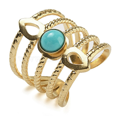 Teardrop Synthetic Turquoise Finger Rings