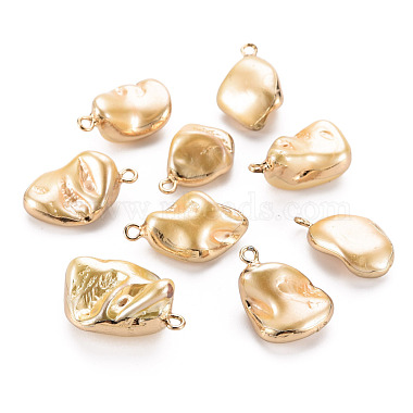 Golden Gold Nuggets Freshwater Shell Pendants