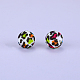 Printed Round with Leopard Print Pattern Silicone Focal Beads(SI-JX0056A-07)-1