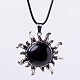 collier pendentif soleil en obsidienne naturelle(NV9131-2)-1