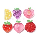 Fruit Theme Opaque Resin Imitation Food Cabochons, Mixed Color, Mixed Shapes, 24~30x16~23x9~13mm(RE-CBA49A8-03)