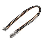 Braided Waxed Cotton Cord Necklace Making, with Alloy Lobster Claw Clasps and Iron Chain Extenders, Mixed Color, 17-1/8 inch(43.5cm), 1.5mmm(MAK-YWC0001-01P-M2)