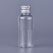 30ml Transparent PET Plastic Empty Bottle, with Aluminum Screw Lid, Portable Cosmetic Container, for Lotion, Cream, Clear, 7.8x2.95cm, Capacity: 30ml(1.01 fl. oz)(MRMJ-WH0037-04A)