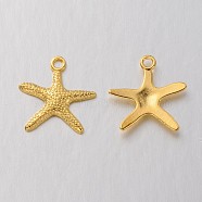 Tibetan Style Alloy Pendants, Cadmium Free & Lead Free, Starfish/Sea Stars, Golden, 19.5x19x2mm, hole: 2mm, about 639pcs/566g(TIBEP-EA306YKG-G-LF)