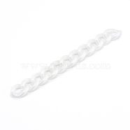 Handmade Opaque Acrylic Curb Chains,Twisted Link Chain, Quick Link Connectors, Creamy White, 23x16.5x4mm, about 39.37 inch(1m)/strand(X-AJEW-JB00925-05)