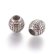 304 Stainless Steel Bead Rhinestone Settings, Large Hole Beads, Rondelle, Stainless Steel Color, Fit for 1mm Rhinestone, 10.5x10mm, Hole: 5mm(STAS-P237-32P)