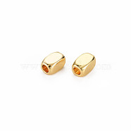 Rack Plating Brass Beads, Nickel Free, Cuboid, Real 18K Gold Plated, 5x3x3mm, Hole: 1.6mm(KK-S360-169)