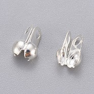 304 Stainless Steel Bead Tips, Silver Color Plated, 5x3.5x0.5mm, Hole: 0.5mm(STAS-Q002-1S)