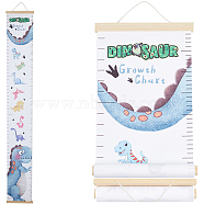 Dinosaur Pattern Removable Height Chart for Kids, Wood & SGC Hanging Measuring Chart Rulers, Rectangle, Colorful, 1560x202~214x0.3~11mm(AJEW-WH0165-71)