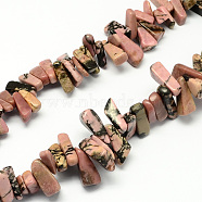 Natural Rhodonite Stone Bead Strands, Nuggets, 12~20x6~10x3~10mm, Hole: 1mm, about 104pcs/strand, 15.7 inch(G-R191-07)