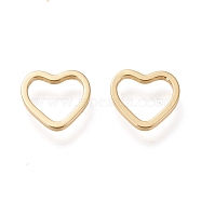 Brass Linking Ring, Long-Lasting Plated, Heart, Real 18K Gold Plated, 9.5x10x1mm, Inner Diameter: 6.4x8mm(KK-L006-014B-G)