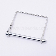 Carbon Steel Wire Lock Pins, Rectangle, Platinum, 76.5x55.5x16.5mm(FIND-WH0056-41P)