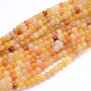 Natural Topaz Jade Round Bead Strands, 4mm, Hole: 1mm, about 100pcs/strand, 16 inch(G-J303-02-4mm)