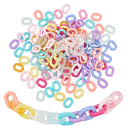 360Pcs 12 Style  Acrylic Linking Rings, Quick Link Connectors, Oval, Mixed Color, 19.5x15x5mm, Inner Diameter: 6x11mm, 30pcs/style(FIND-FH0003-75)